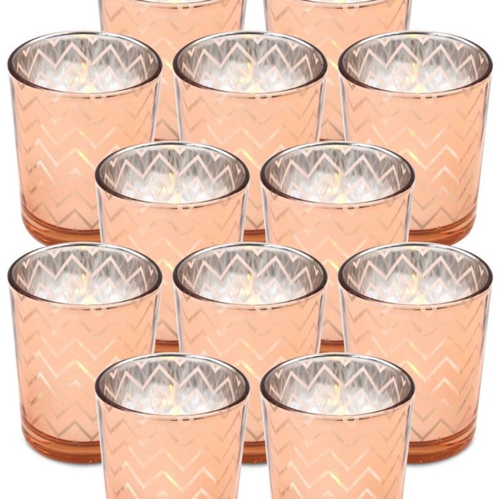 Rose Gold Glass Votive Candle Holders Bulk